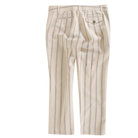 Tory Burch Cream Black Tuxedo Stripe Pants, Size 2 - Picture 6 of 9